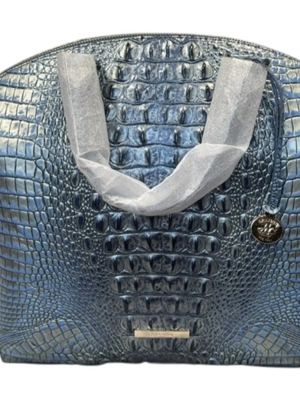 Brahmin Large Duxbury Satchel Serenity Ombre Blue Melbourne Leather NWT